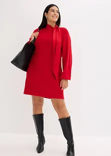 Gebreide jurk met strik in een zachte viscosemix, bonprix