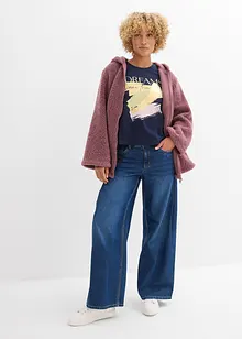 Teddy fleece vest in A-lijn met zijsplitten, bonprix