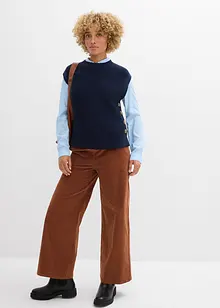 Wijde corduroy broek met high-waist comfortband, bonprix