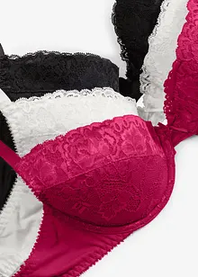 Push up bh met fijn kant (set van 3), bonprix