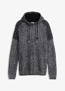 Grof gebreide hoodie met bikerdetails, bonprix