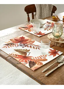Placemats met bladerprint (set van 2), bonprix