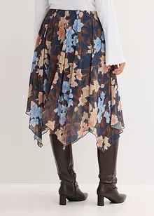 Midirok van chiffon met een asymmetrische onderkant, bonprix