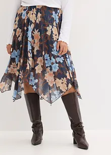 Midirok van chiffon met een asymmetrische onderkant, bonprix
