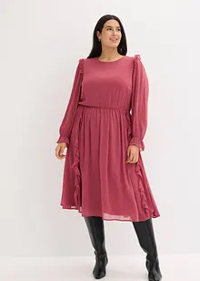 Chiffon jurk met volants, bonprix