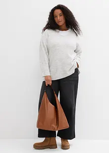 Lange oversized trui met splitten opzij, bonprix