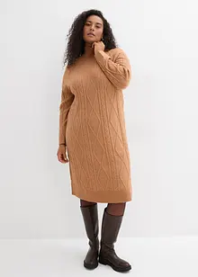 Gebreide jurk met vlechtpatroon, bonprix