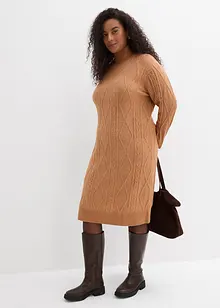 Gebreide jurk met vlechtpatroon, bonprix