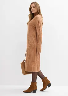 Gebreide jurk met vlechtpatroon, bonprix
