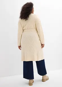 Lang gebreid vest met kabelpatroon, bonprix