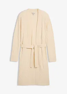 Lang gebreid vest met kabelpatroon, bonprix