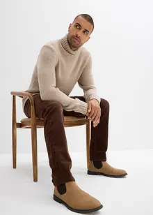 Regular fit stretch corduroy broek in washed out look, straight, bonprix