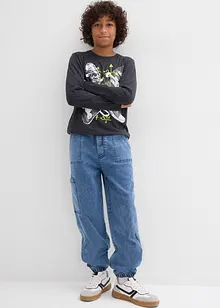 Jongens cargo jeans met stretch, loose fit, bonprix
