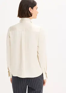 Satijnen blouse met een afneembare strik (2-dlg.), bonprix