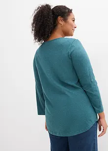 Katoenen Henley shirt met knoopsluiting, bonprix