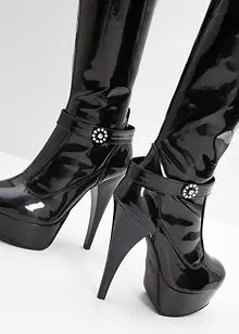 Overknee laklaarzen met plateauzool, bonprix