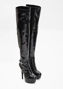 Overknee laklaarzen met plateauzool, bonprix