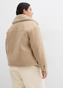 Winterjas in wollen look, bonprix