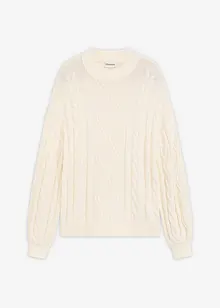 Oversized trui met kabelpatroon, bonprix