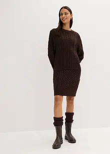 Gebreide jurk met kabelpatroon, bonprix