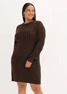 Gebreide jurk met kabelpatroon, bonprix