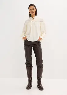 Blouse met strik van fijne viscosemix, bonprix