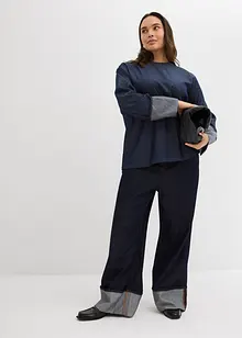 Spijkerblouse met wijde mouwen, bonprix