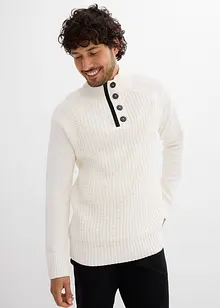 Trui met gerecycled katoen en opstaande kraag, bonprix