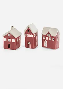 Decoratieve LED-huisjes met sneeuwdak (set van 3), bonprix