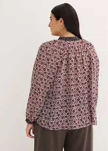 Gedessineerde chiffon blouse met borduursel, bonprix