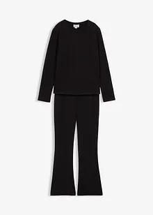 Longsleeve en jersey broek (2-dlg. set), bonprix