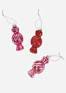 Kerstballen in bonbon vorm (set van 3), bonprix