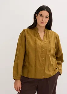 Blouse van katoen met details van kant, bonprix