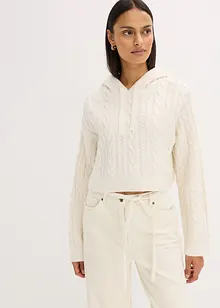 Grof gebreide trui met capuchon, bonprix