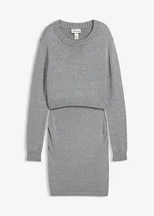 2-dlg. zwangerschapsset van een trui en rok van katoen met glansgaren, bonprix