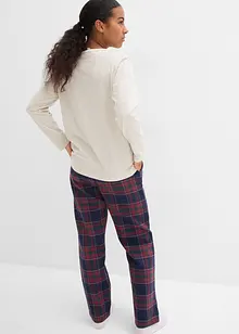 Pyjama met flanellen broek van zacht katoen (2-dlg. set), bonprix