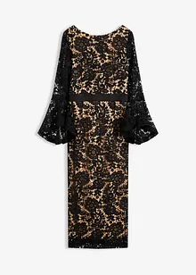 Kanten jurk met inzetstuk van satijn, bonprix