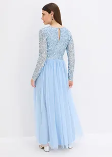 Maxi jurk met geborduurde pailletten, bonprix
