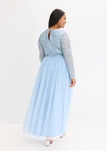 Maxi jurk met geborduurde pailletten, bonprix