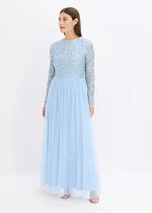 Maxi jurk met geborduurde pailletten, bonprix