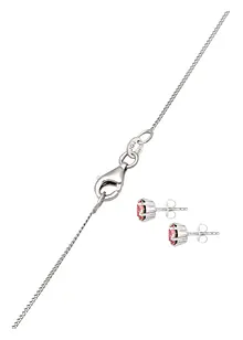 Elli ketting & oorringen van 925 sterling zilver (3-dlg. sieradenset), elli