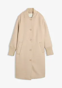 Lange winterjas met gebreide strook, bonprix