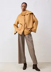 Wollen jas met sierborduursel (2-dlg. set met sjaal), bonprix