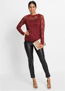 Kanten shirt met lange mouwen, bonprix