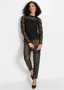 Kanten shirt met lange mouwen, bonprix