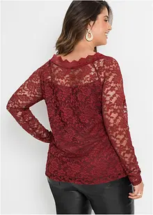 Kanten shirt met lange mouwen, bonprix