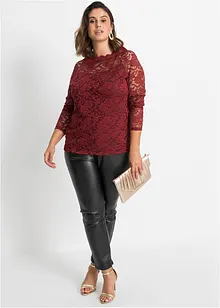 Kanten shirt met lange mouwen, bonprix