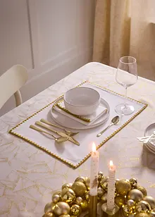 Placemats van biologisch katoen met glanzend borduursel (set van 2), bonprix