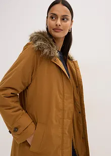 Gewatteerde trenchcoat met afneembare bontkraag, bonprix