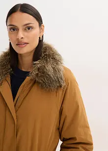 Gewatteerde trenchcoat met afneembare bontkraag, bonprix
